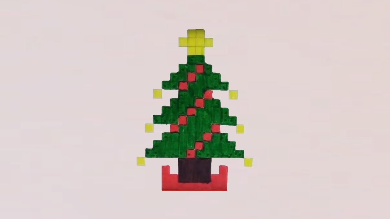 Comment Dessiner Un Sapin De Noël Pixel Art destiné Dessin Pixel Noel
