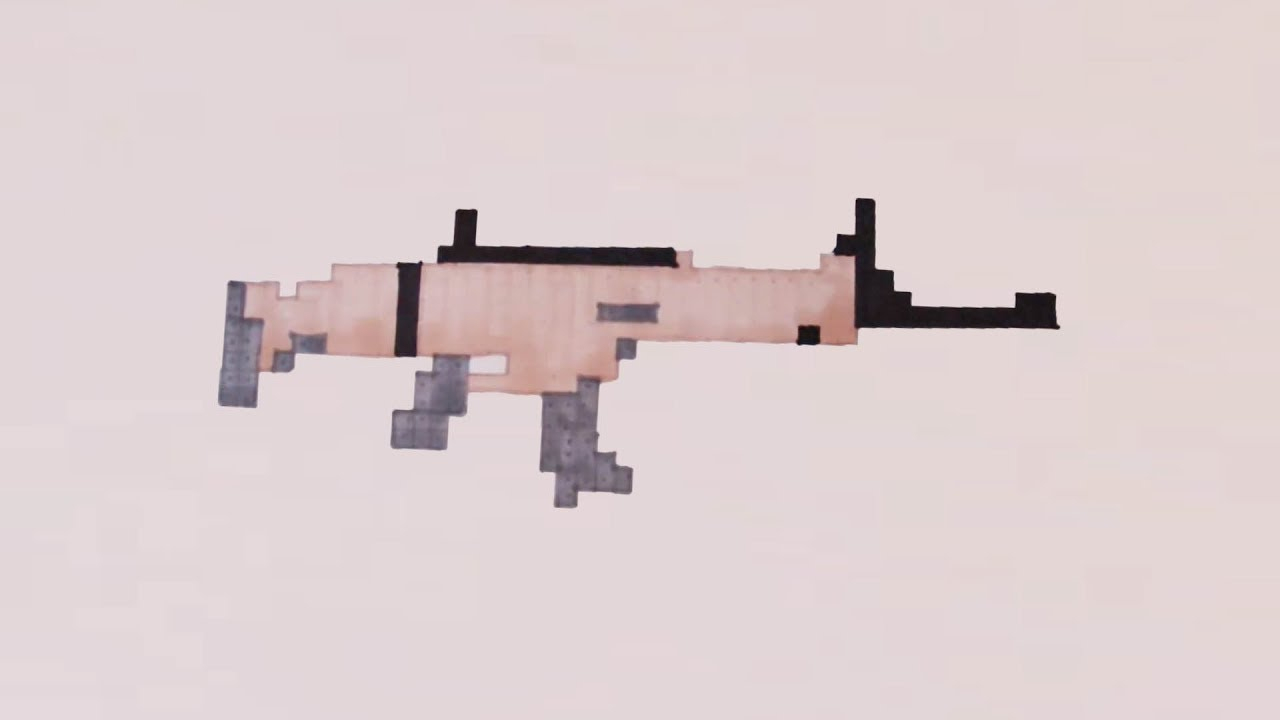 Comment Dessiner Une Scar De Fortnite (Pixel Art) concernant Comment Dessiner Un Fusil