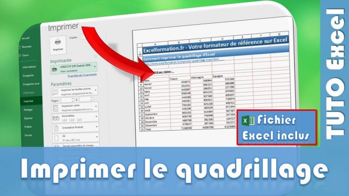 Comment Imprimer Le Quadrillage D'excel – Excel Formation destiné Quadrillage À Imprimer