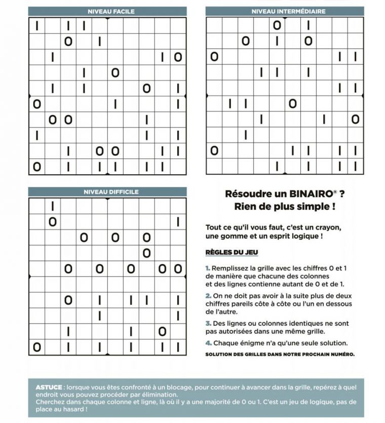 Comment Le Binairo Stimule Les Neurones ! – Le Point destiné Jeu Le Sudoku