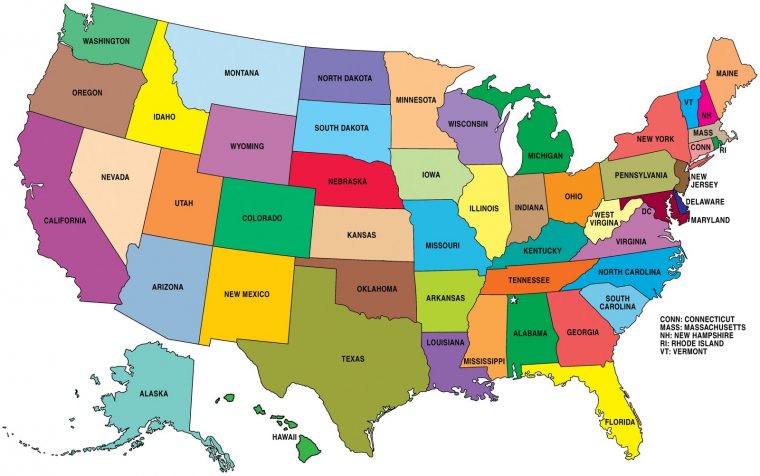 Comment Mémoriser Les 50 États Américains En S'amusant pour Carte Des Etats Unis À Imprimer