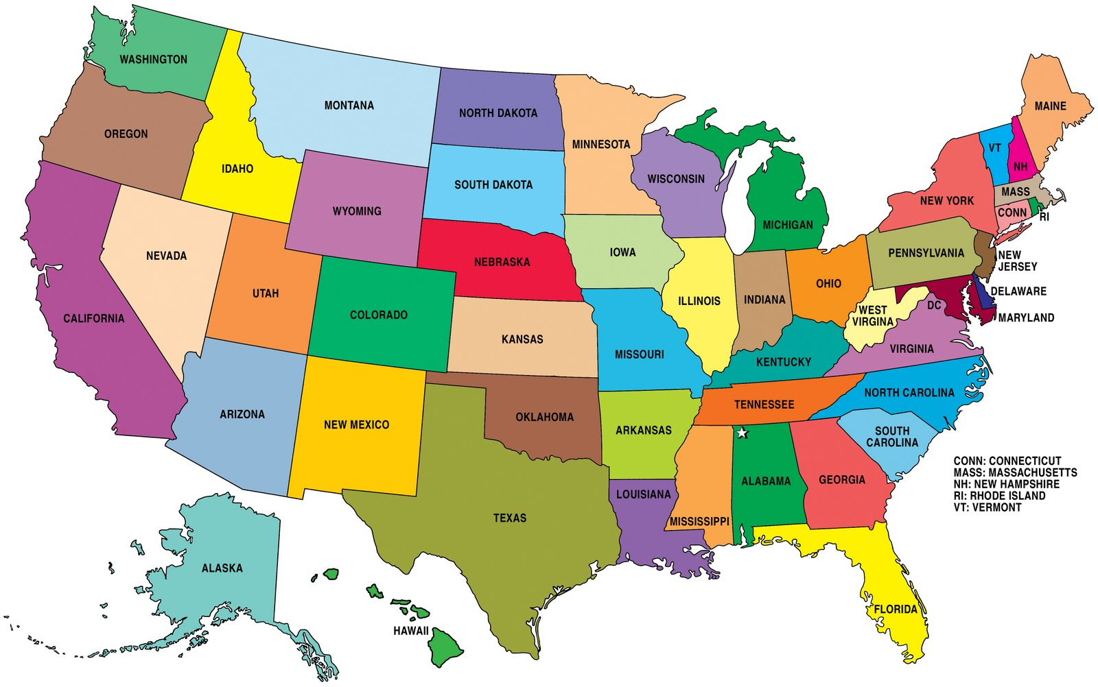 Comment Mémoriser Les 50 États Américains En S'amusant serapportantà Carte Etat Amerique