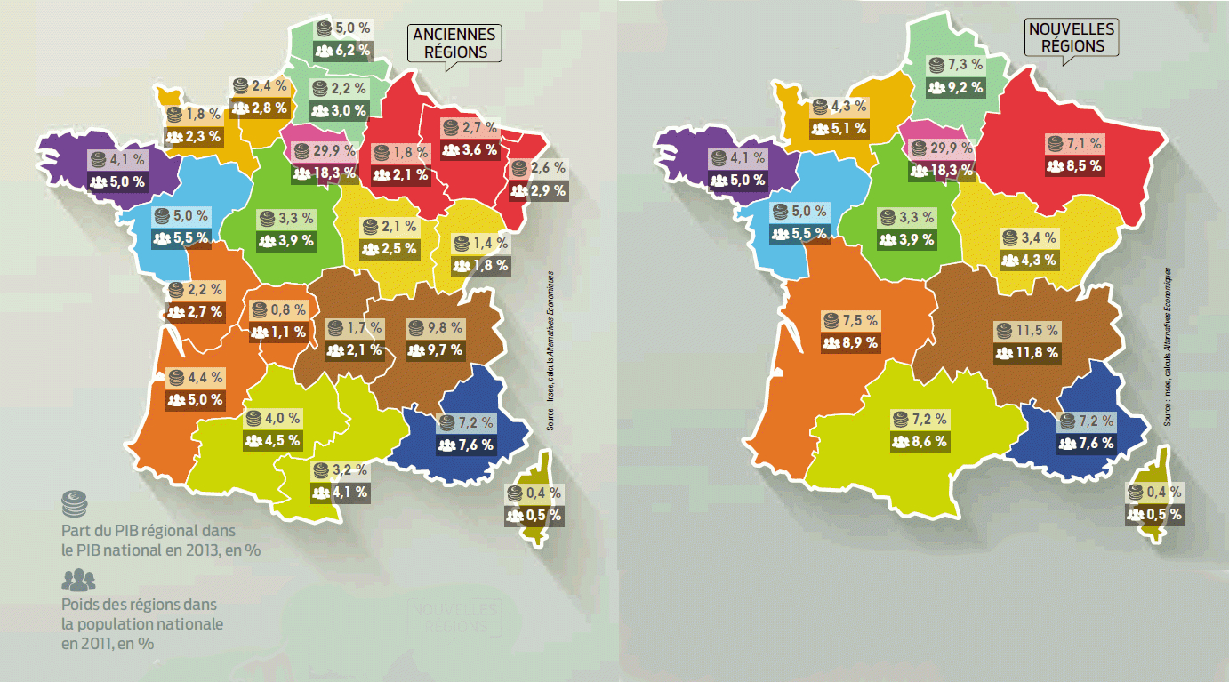Comparaison Entre Les Anciennes Et Les Nouvelles Régions à Les Nouvelles Regions