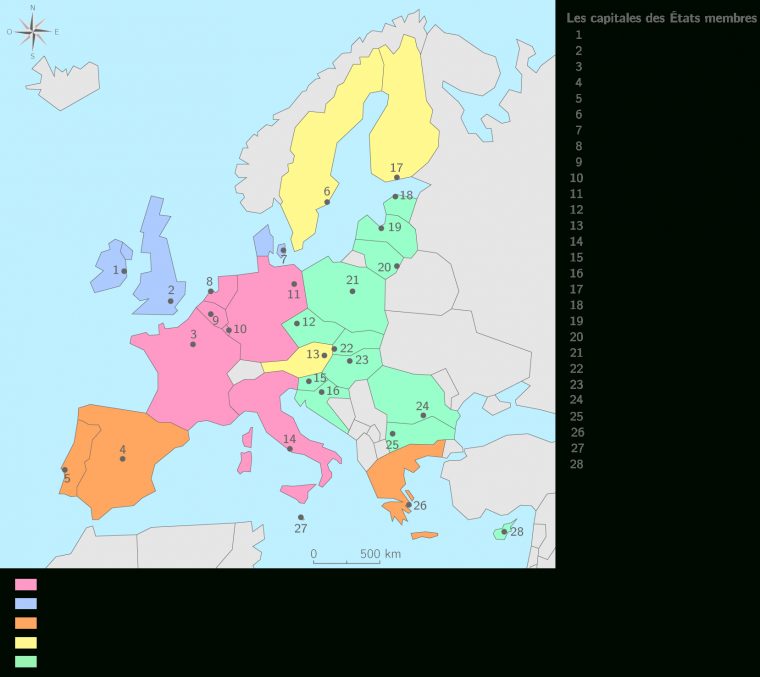 Compléter La Carte De La Construction Européenne – 3E encequiconcerne Carte Vierge De L Union Européenne