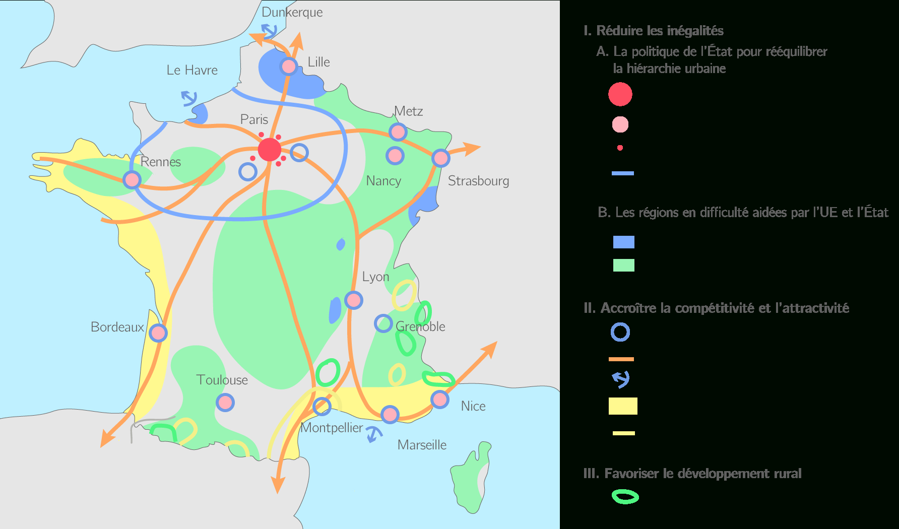 Compléter La Carte De L'aménagement En France - 3E tout Carte De France Region A Completer