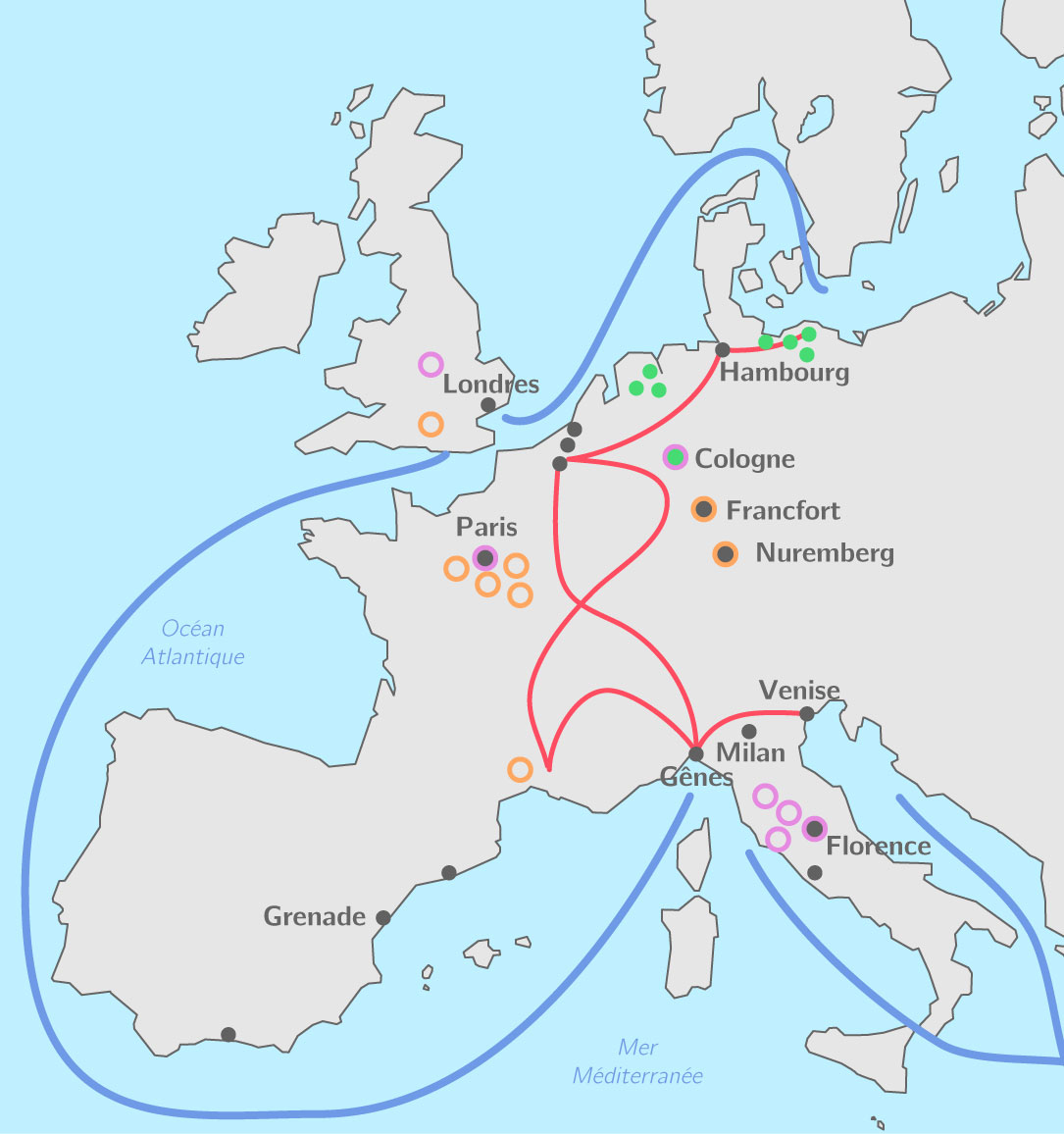 Compléter La Carte Des Villes En Europe Au Xiiie Siècle - 5E pour Carte Europe Vierge À Compléter En Ligne 
