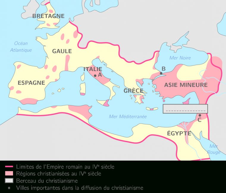 Compléter La Carte Du Christianisme Au Ive Siècle – 6E avec Carte Des Régions À Compléter