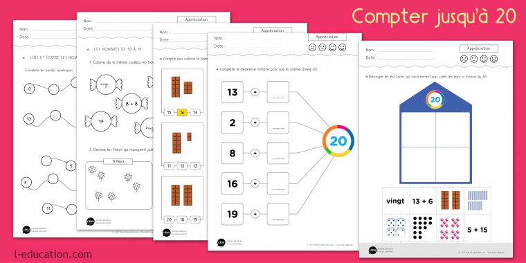 Compter Jusqu'à 20 – Exercices De Numération Cp Ce1 | Les à Apprendre A Ecrire Les Chiffres