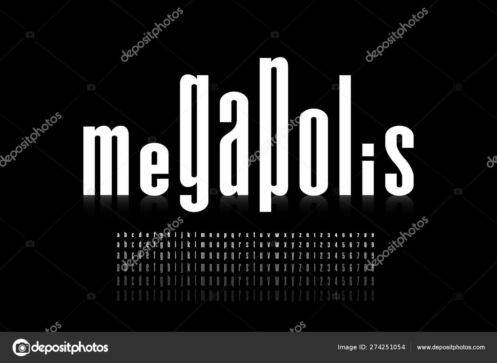 Conception Police Modèle Mégalopolis Lettres Nombres avec Modèle D Alphabet