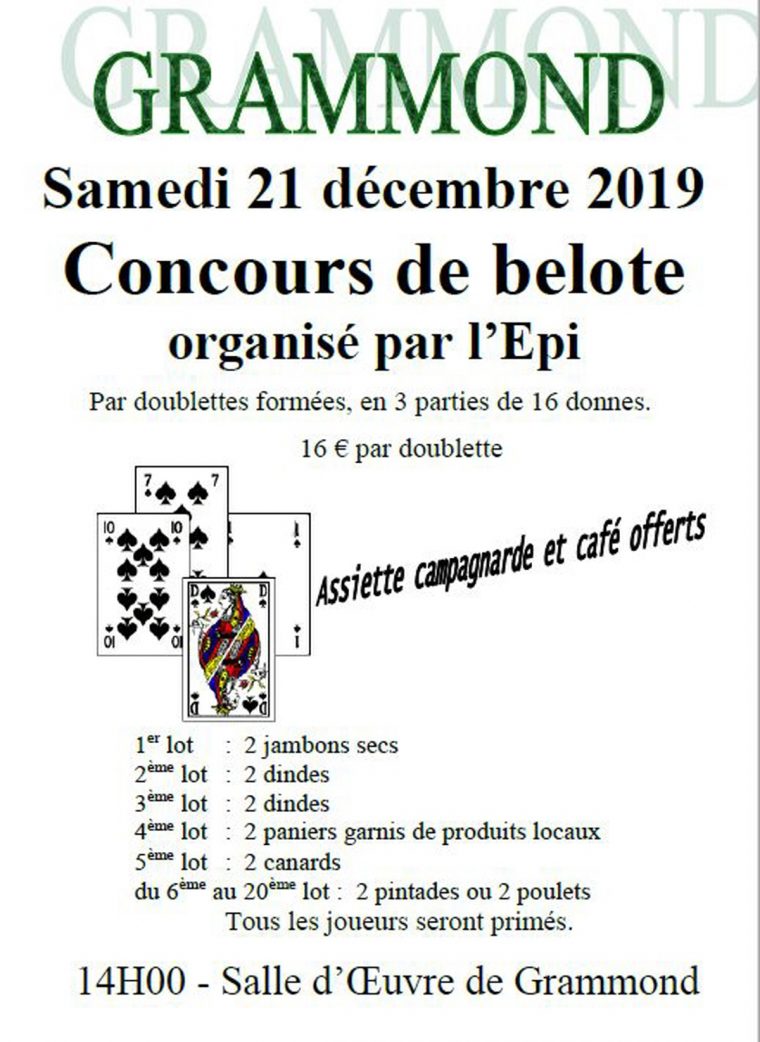 Concours De Belote : Jeu De Cartes Belote A Grammond à Jeux De Secs