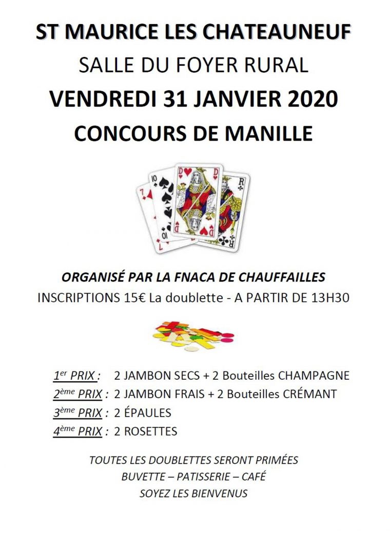 Concours De Manille : Jeu De Cartes Coinche A Saint Maurice avec Jeux De Secs