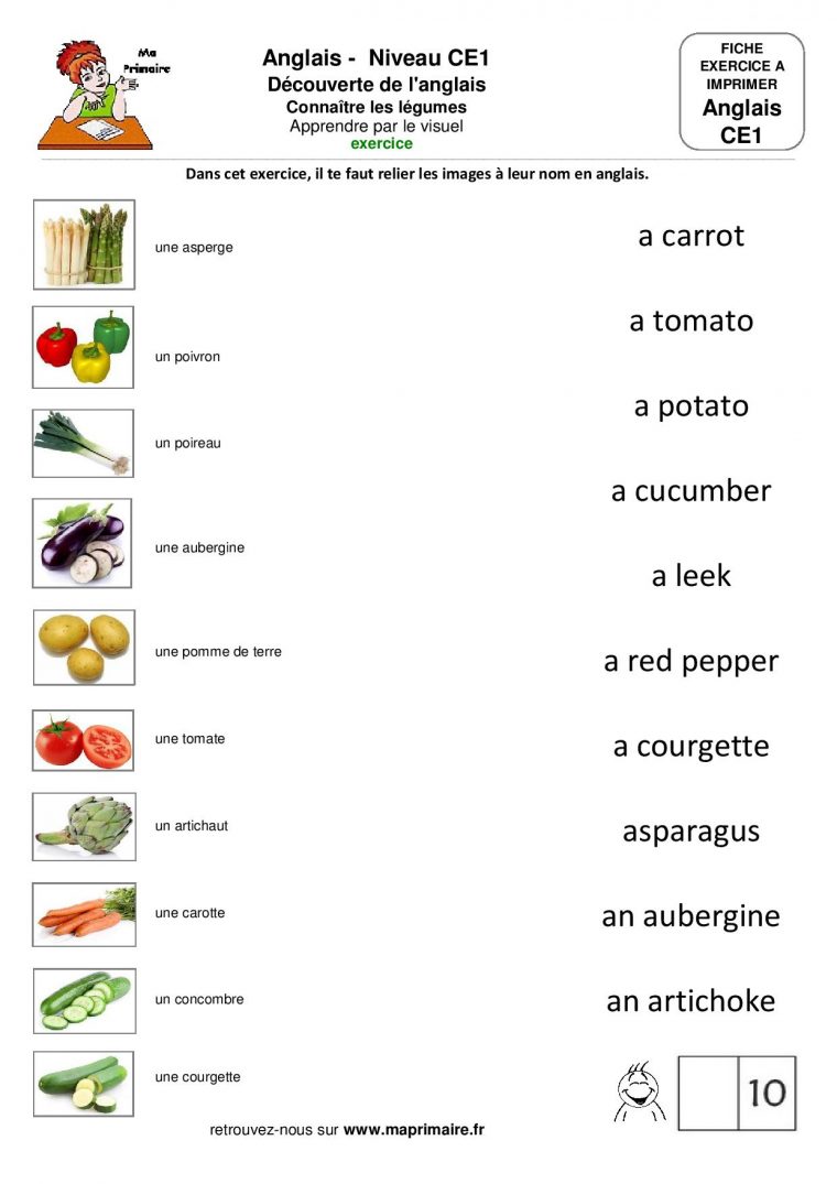 Contes Pour Enfants Fiche Anglais Les Légumes À Lire – Fr serapportantà Exercice Ludique