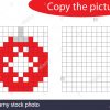Copier La Photo, Pixel Art, Boule De Noël Dessin Animé dedans Jeu De Coloriage Pixel