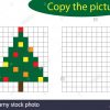 Copy The Picture, Pixel Art, Christmas Tree Cartoon, Drawing encequiconcerne Pixel Art De Noël