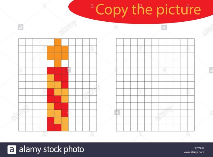 Copy The Picture, Pixel Art, Xmas Candle Cartoon, Drawing tout Pixel Art De Noël