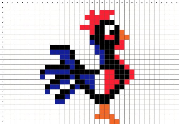 Coq Sportif Football – Pixel Art | La Manufacture Du Pixel destiné Modele Dessin Pixel