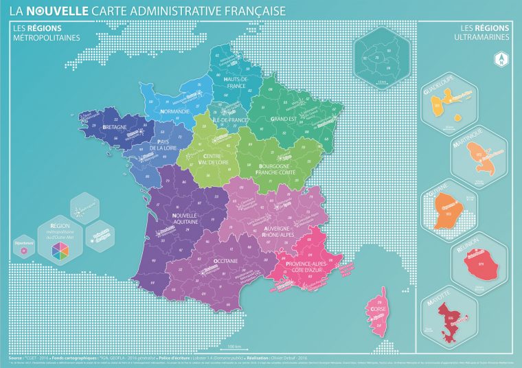 Coup De Jeune Sur La Carte Des Régions – Décryptagéo, L pour Carte Des Régions De La France