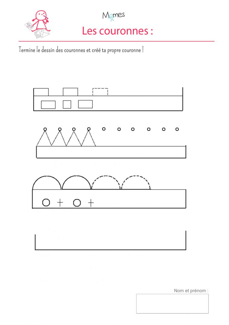 Couronnes Fête Des Rois : Exercice De Tracé – Momes destiné Fiche D Exercice Grande Section A Imprimer