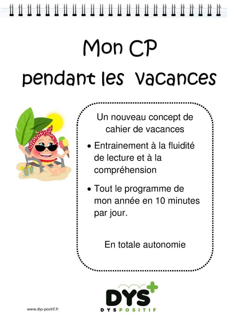 Cp – 1Ère Primaire – Cahiers De Vacances Dys À Imprimer concernant Carnet De Vacances À Imprimer