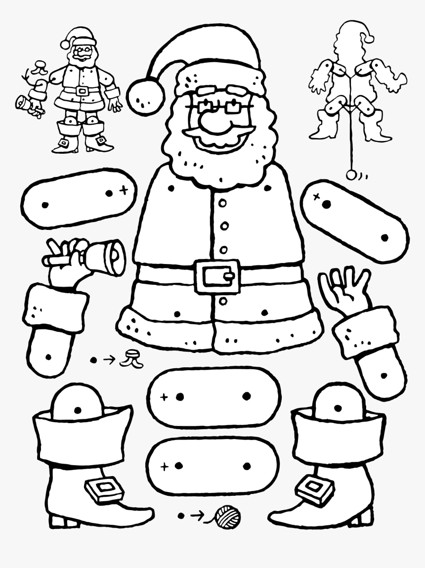 Crafts Dolls Father Christmas Jumping Jack Doll Colouring concernant Coloriage Pantin 