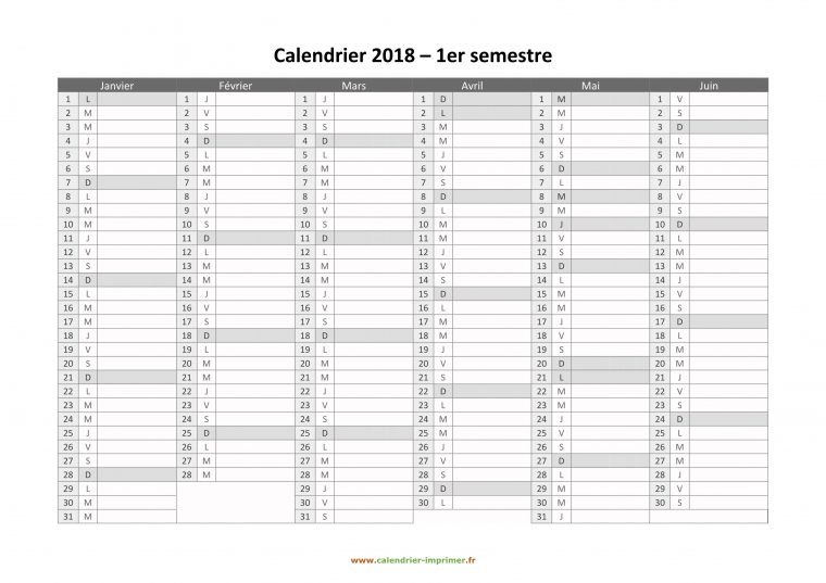 Création Calendrier Annuel Excel concernant Calendrier Annuel 2018 À Imprimer Gratuit