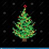 Cute Colorful Flat Vector Pixel Art Christmas Tree With intérieur Pixel Art De Noël