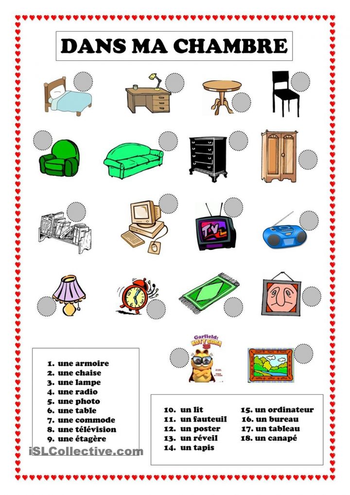 Dans Ma Chambre | Fle, Apprentissage De La Langue Française avec Jeux De Memoire Gratuit Pour Enfant