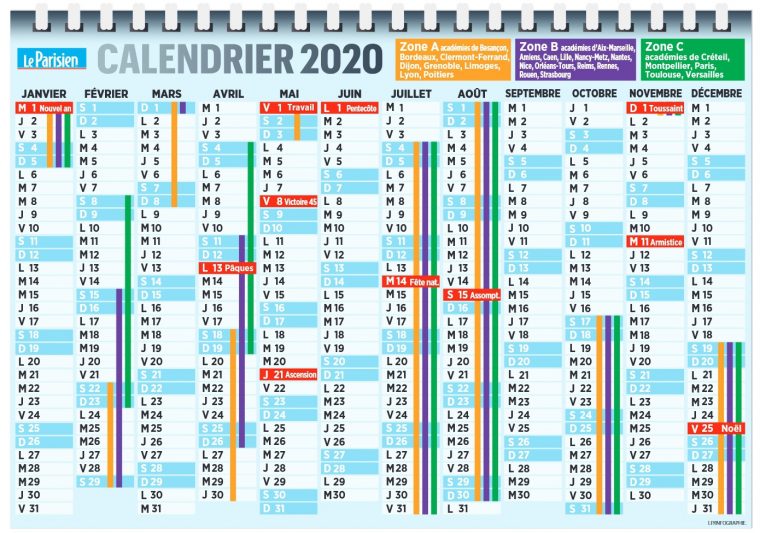 Dates Des Vacances 2019 / 2020 De La Rentrée 2020 – Pratique pour Calendrier Enfant Semaine