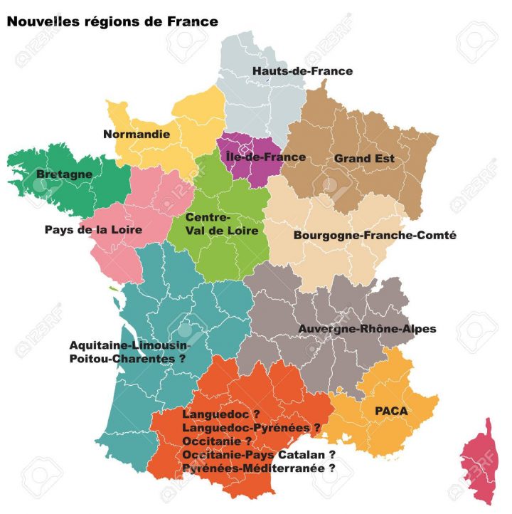 De Nouvelles Régions Françaises. Nouvelles Régions De France. Départements  Séparés tout Départements Et Régions De France