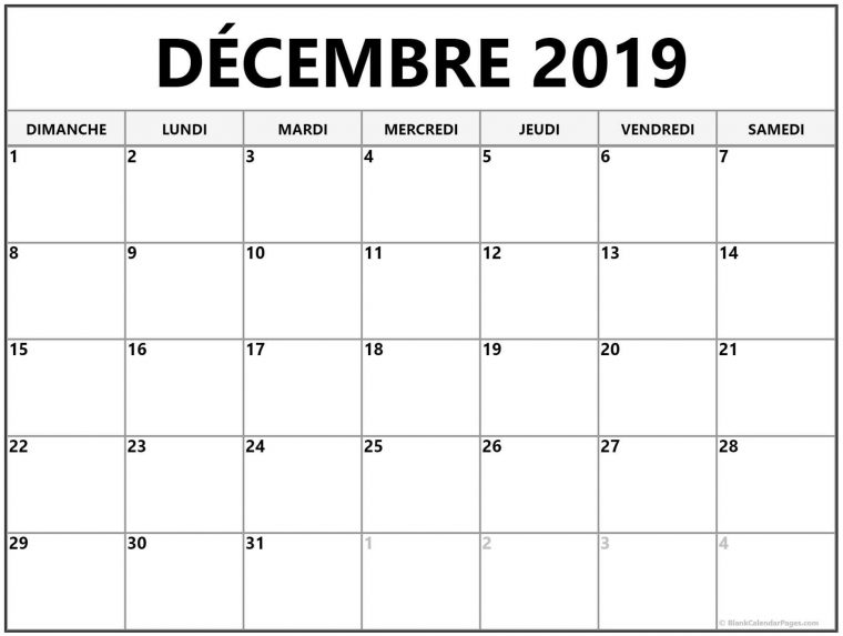 Décembre 2019 Calendrier Gratuit | Calendrier Imprimable concernant Calendrier D Anniversaire Gratuit À Imprimer