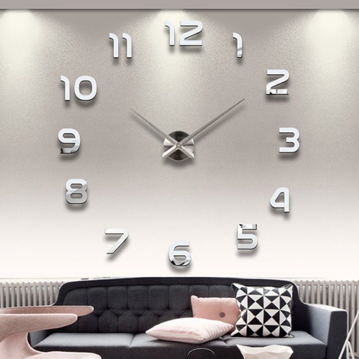 Décoration De Gros-Home Big Number Miroir Horloge Murale Design Moderne  Grand Designer 3D Horloge Murale Montre Mur Cadeaux Uniques 1611371 encequiconcerne Dessin D Horloge