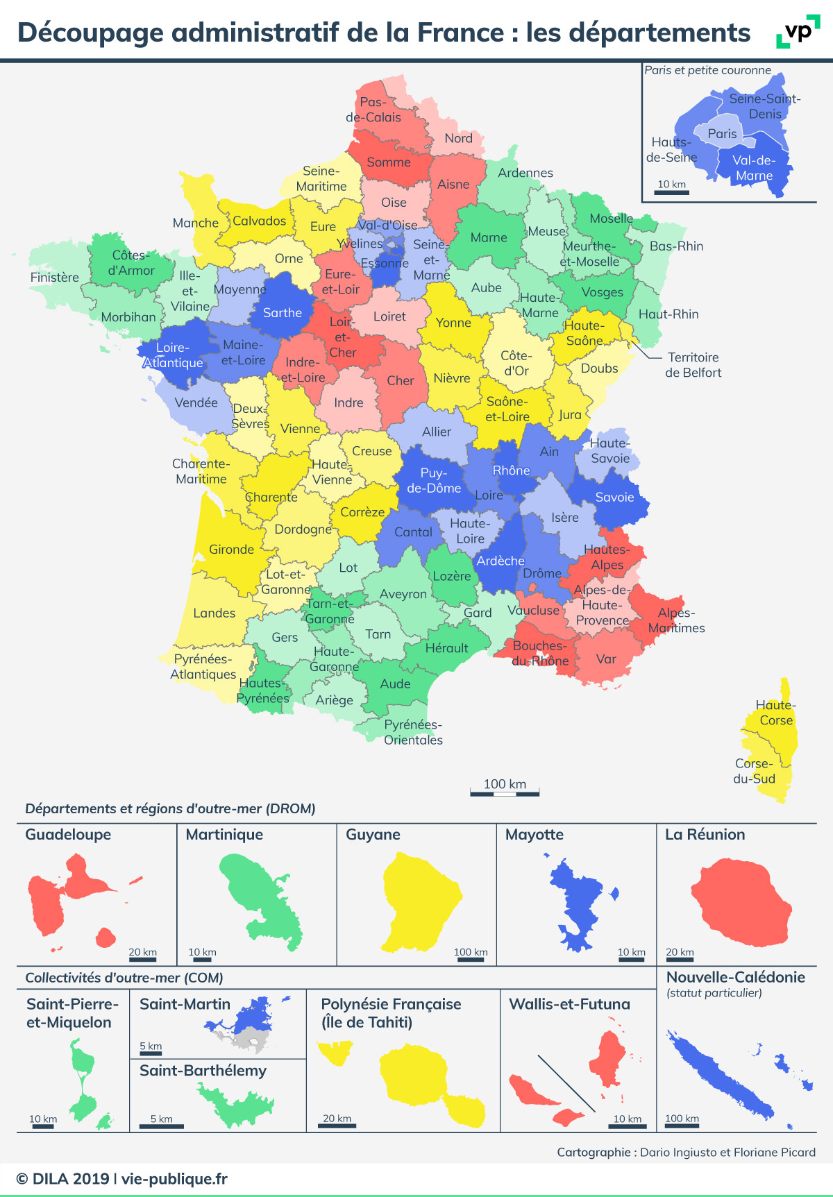 Découpage Administratif De La France : Les Départements concernant Carte Des Départements Français 
