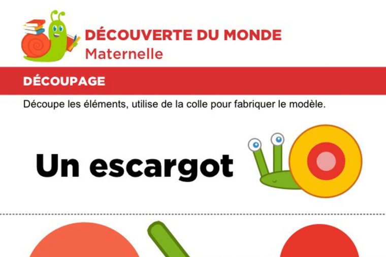 Découpage Et Collage D'un Escargot à Découpage Maternelle À Imprimer