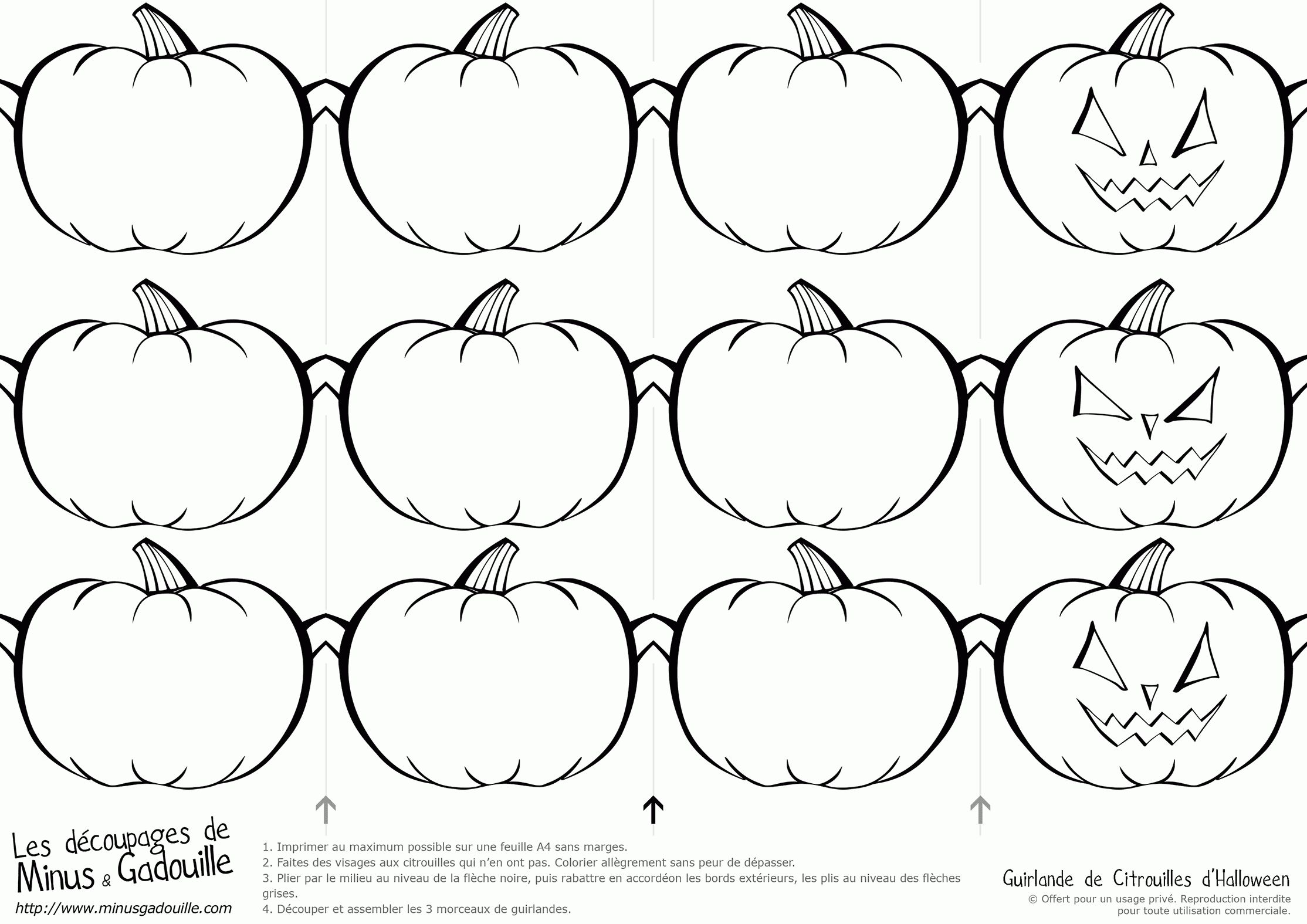 Découpages Halloween Pumpkins Banner Guirlande De pour Decoupage A Imprimer 