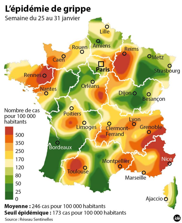 Découvrez Les Régions De France Les Plus Touchées Par La Grippe concernant Carte Des Régions De France 2016