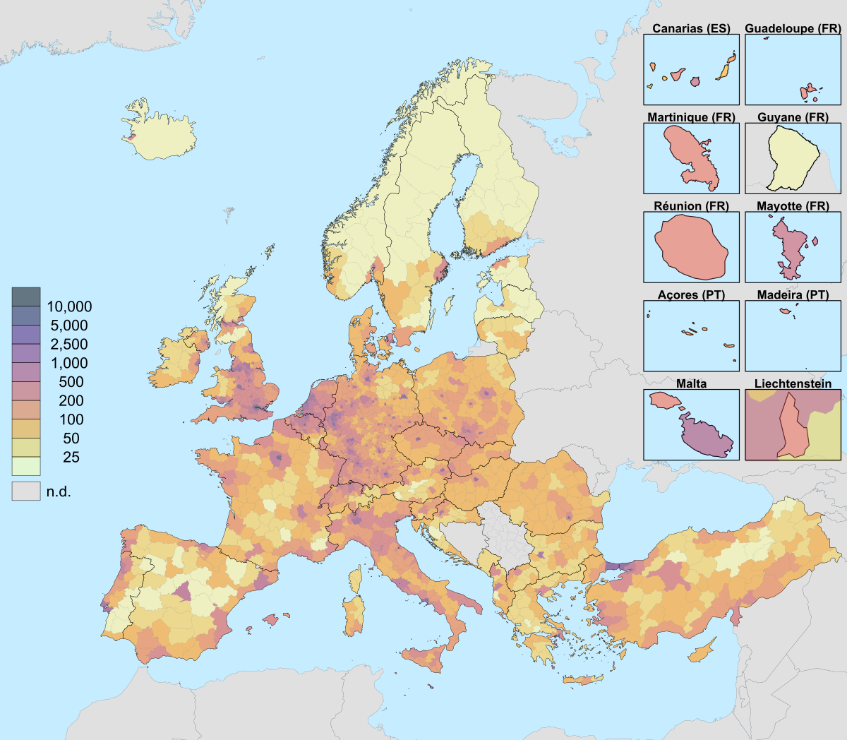 Demographics Of Europe - Wikipedia tout Carte De L Europe 2017 