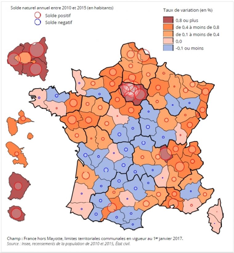 Démographie : Les Départements Qui Attirent Et Ceux Qui serapportantà Carte Des Départements De France 2017