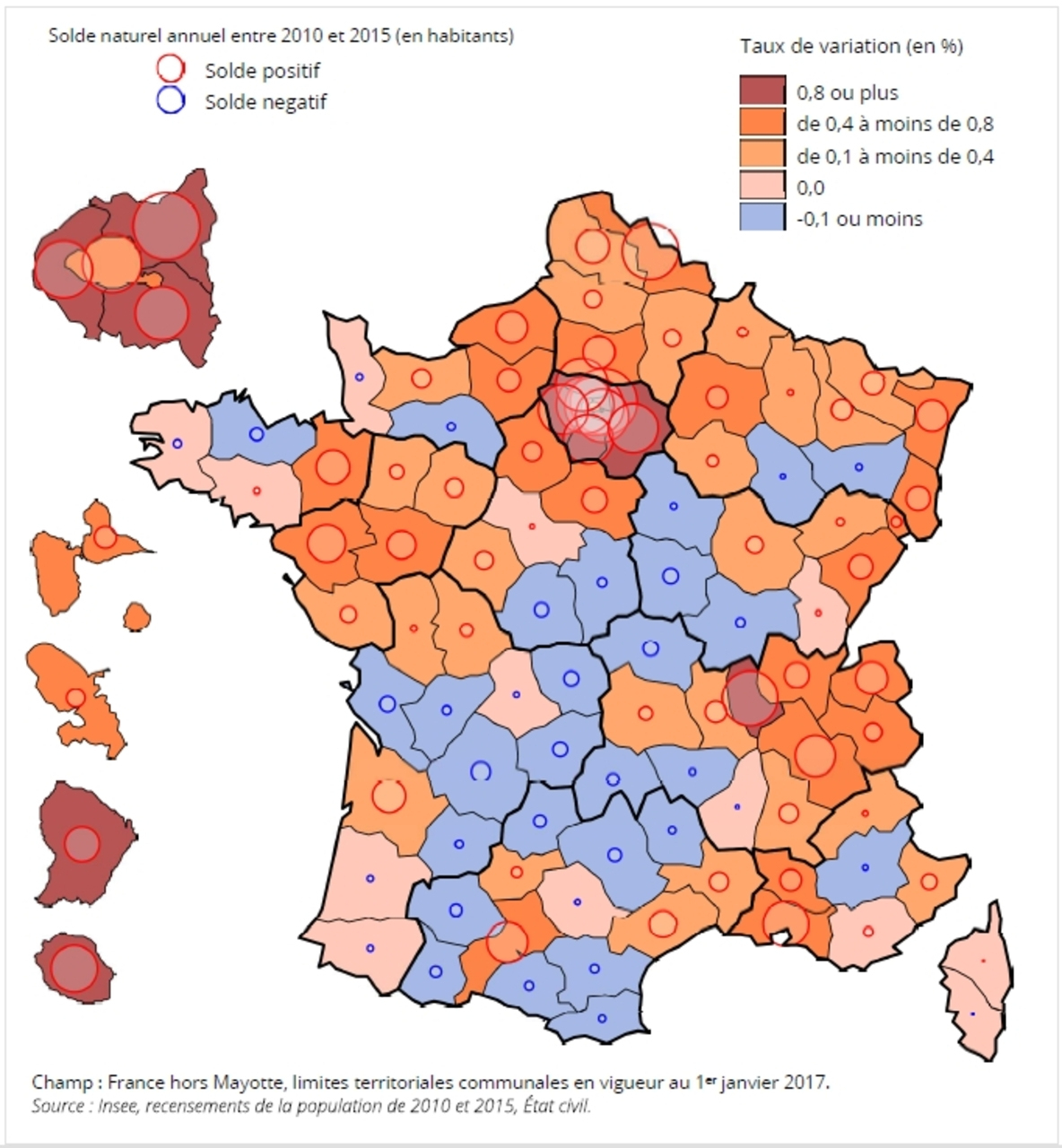Démographie : Les Départements Qui Attirent Et Ceux Qui serapportantà Carte Des Départements De France 2017 