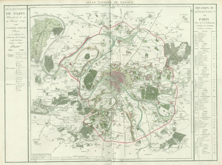 Département De Paris, Décrété Le 13 Et 19 Janvier 1790 concernant Département 13 Carte