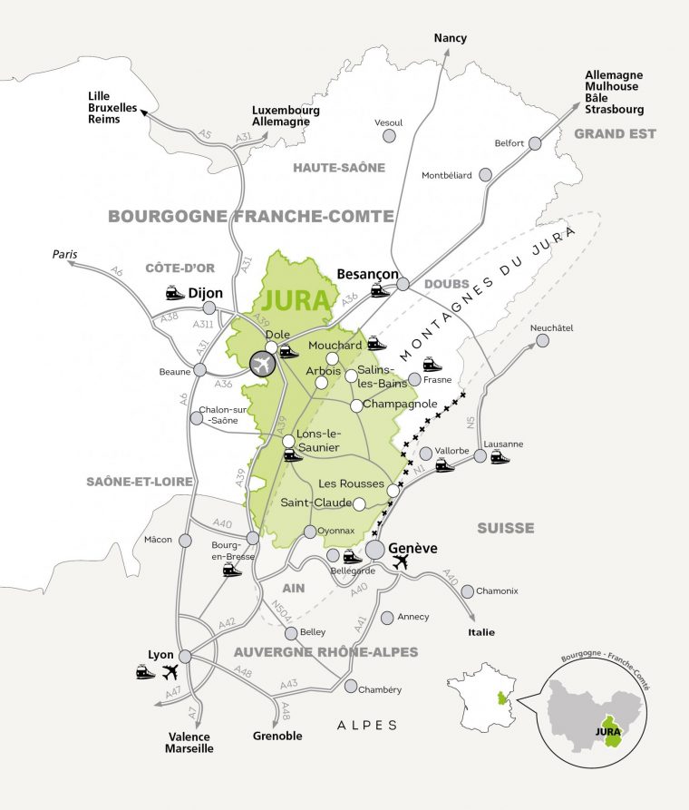 Département Du Jura, Venir Dans Le Jura, Carte Et Plan pour Carte De France Numéro Département