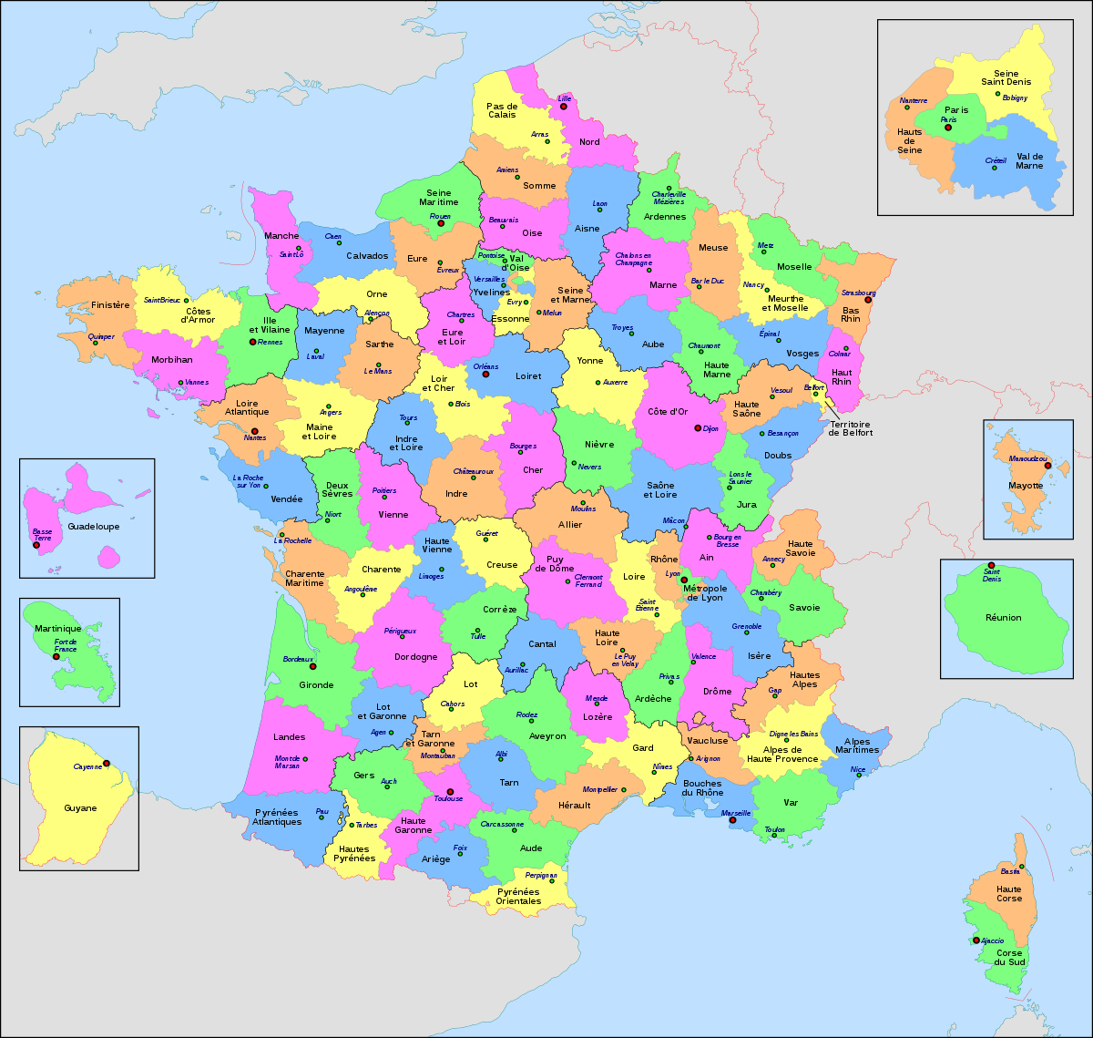 Département Français — Wikipédia à Decoupage Region France