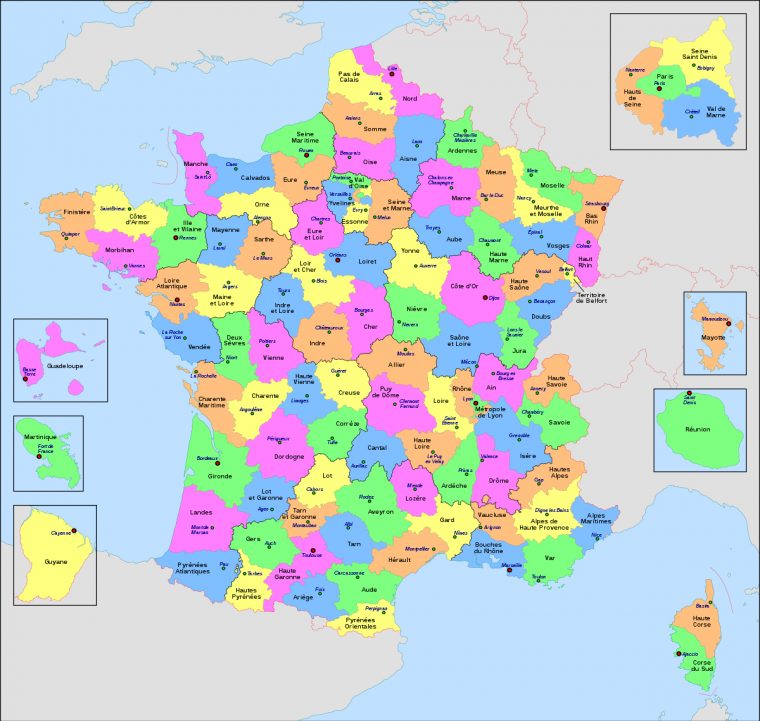 Département Français — Wikipédia avec Carte Avec Departement