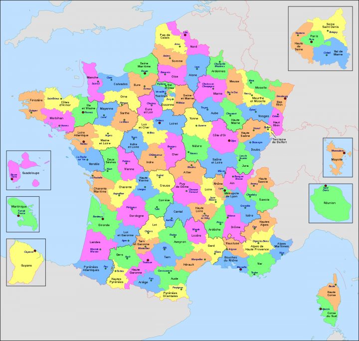 Département Français — Wikipédia encequiconcerne Carte Des Départements Français