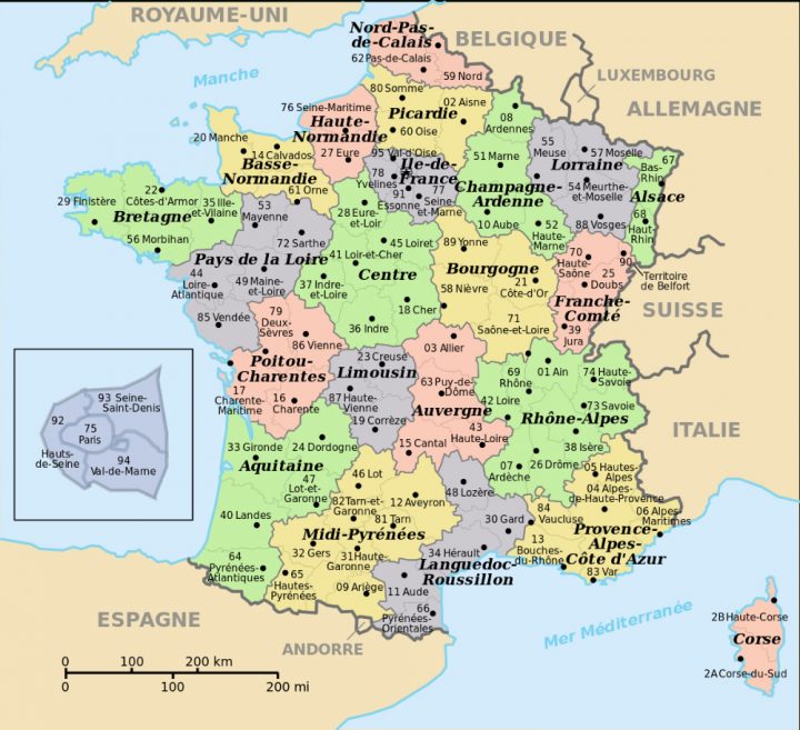 Département France Nombre intérieur Nombre De Region