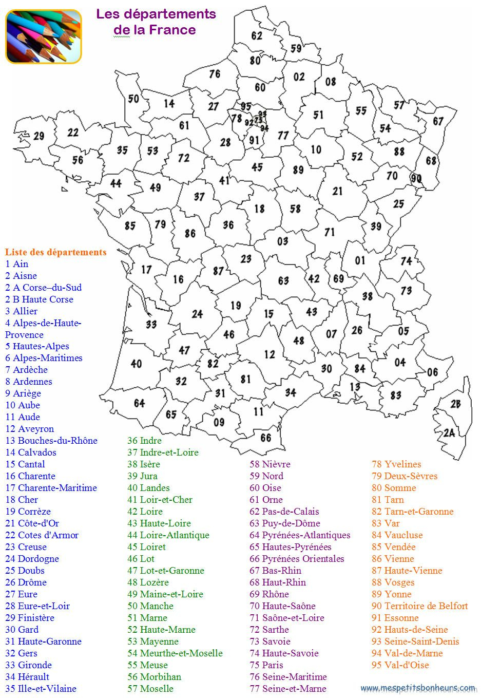Départements France À Colorier | Carte De France, Jeux En intérieur Carte De France Des Départements À Imprimer 
