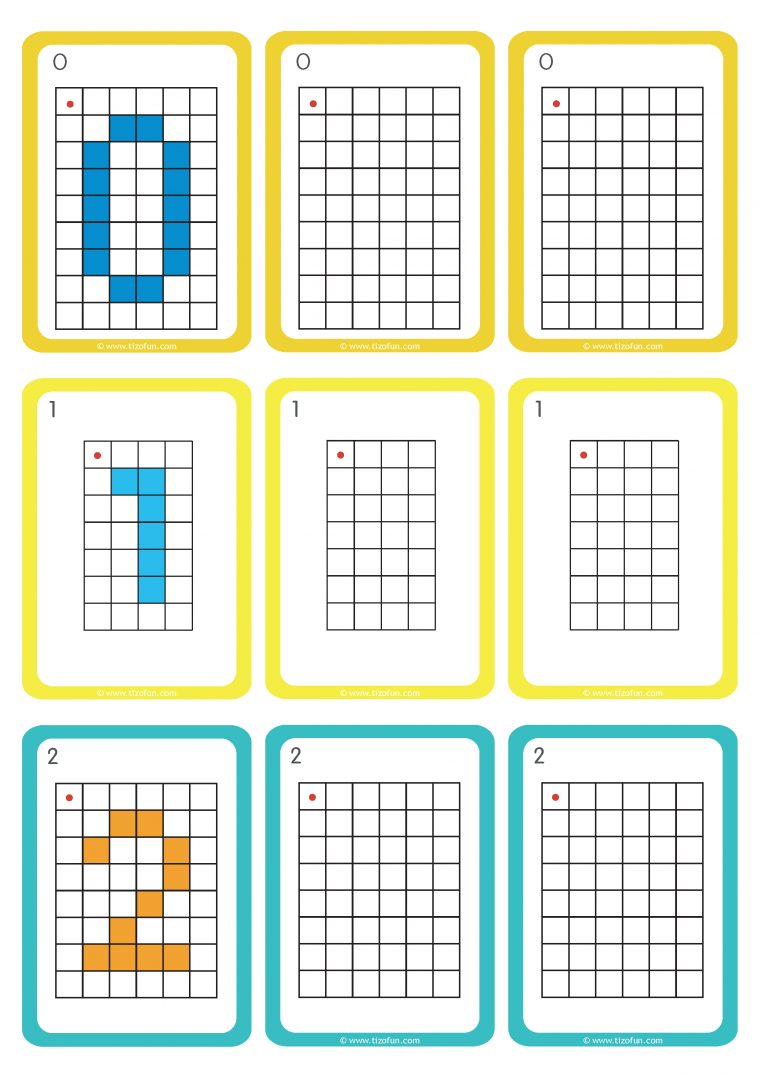 Déplacement Dans Un Quadrillage Gs Cp Reproduire Les Chiffres encequiconcerne Quadrillage Maternelle Graphisme