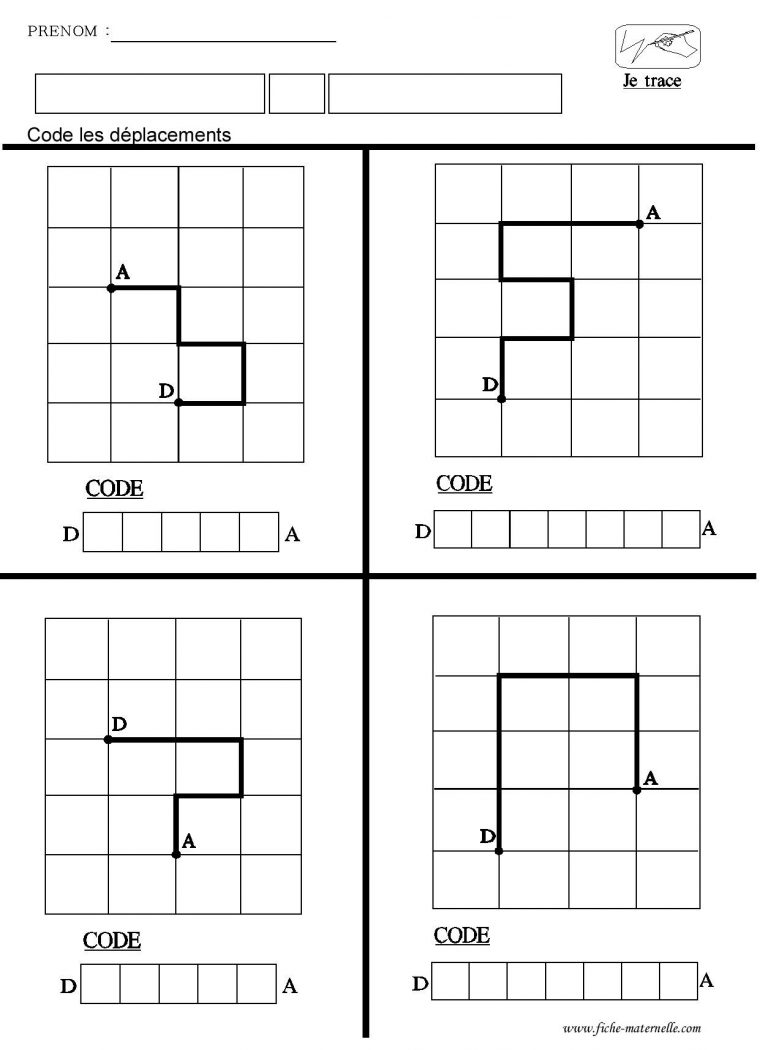 Déplacements Codés Sur Une Grille En Maternelle | Matematik intérieur Sudoku Gs