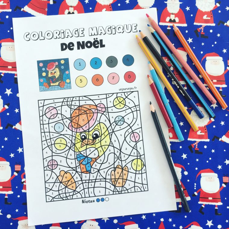 Des Coloriages Magiques De Noël À Imprimer – Un Jour Un Jeu à Coloriage Magique 4 Ans