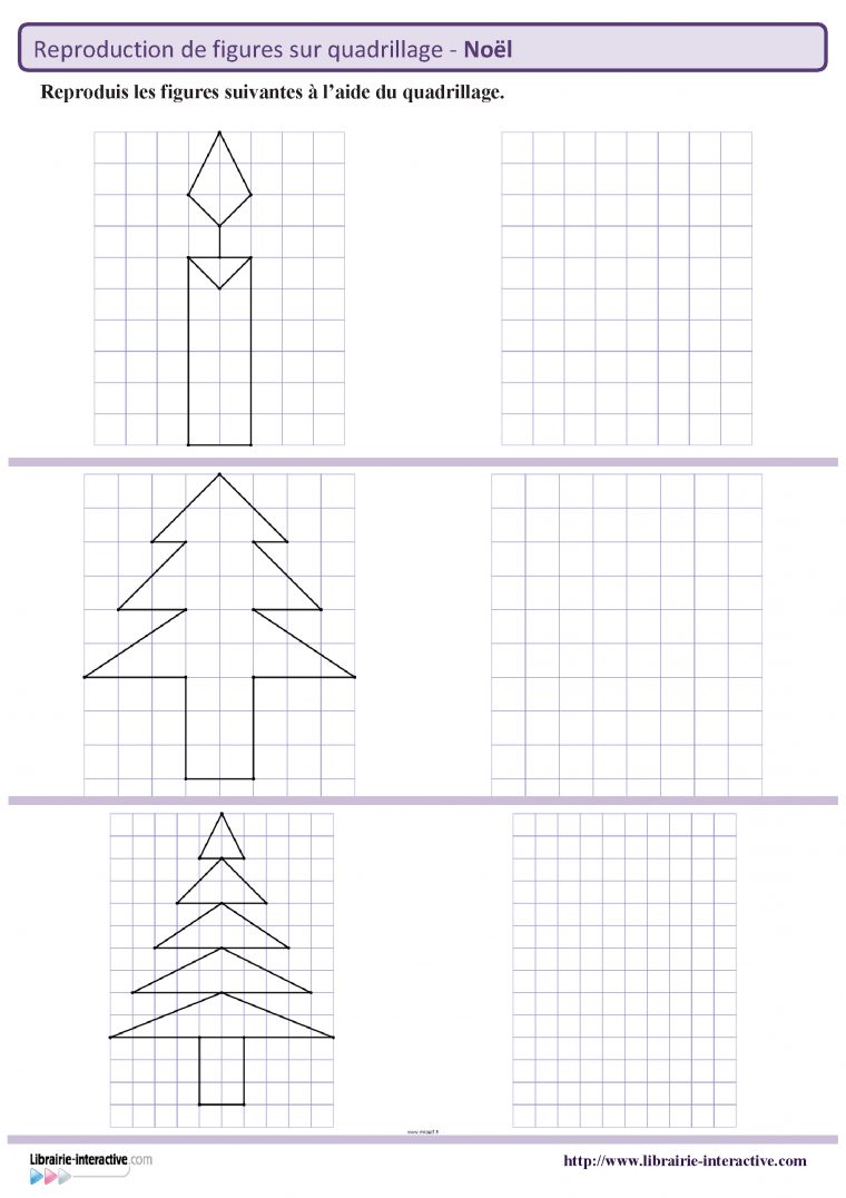 Des Figures Géométriques Sur Le Thème De Noël À Reproduire encequiconcerne Exercice Symétrie Ce1