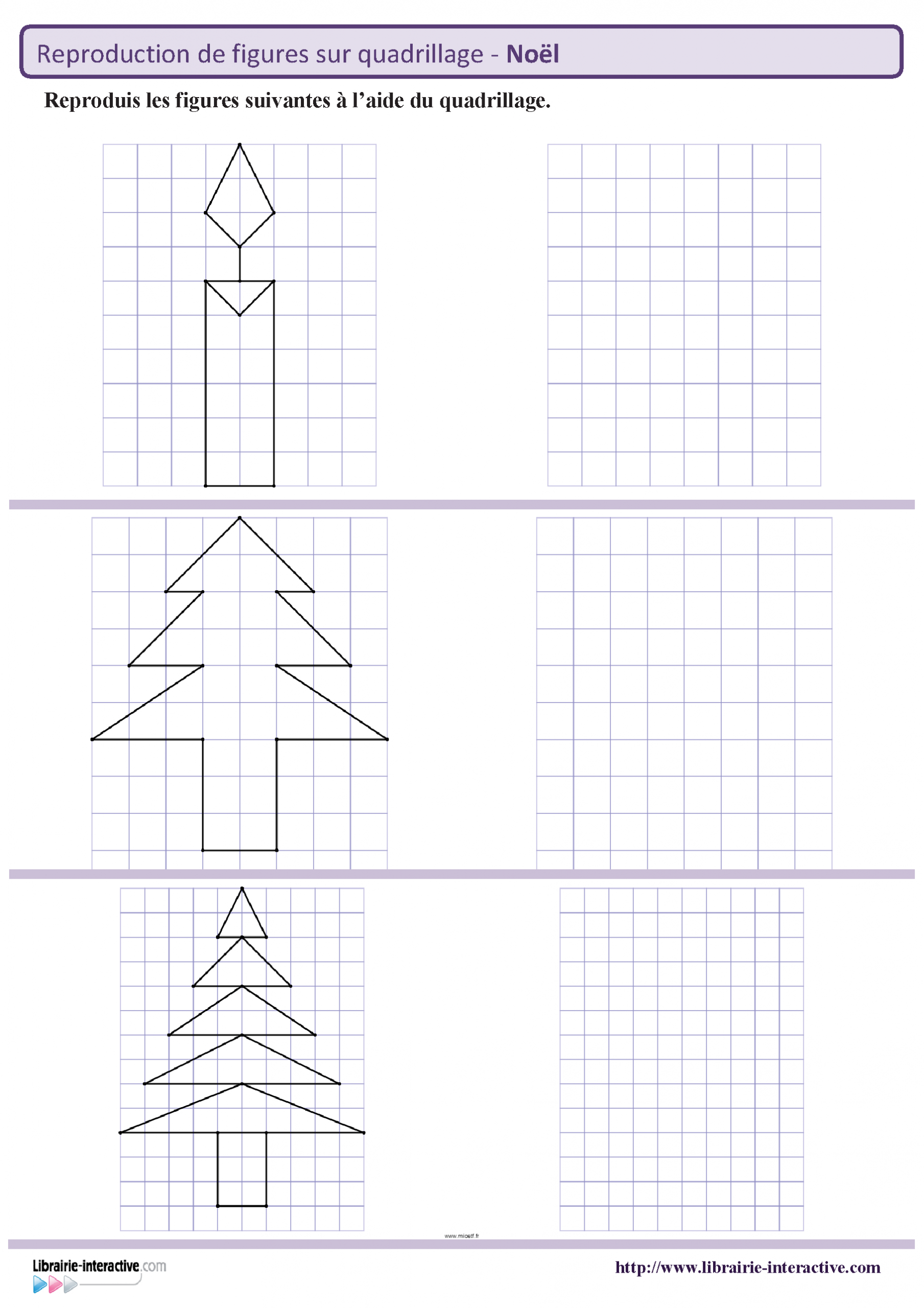 Des Figures Géométriques Sur Le Thème De Noël À Reproduire encequiconcerne Exercice Symétrie Ce1